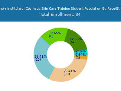 Lia Schorr Institute of Cosmetic Skin Care Training 2025 Student Population by Gender and Race chart