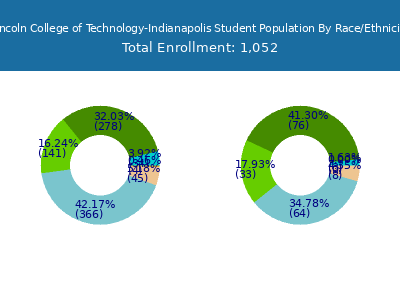 Lincoln College of Technology-Indianapolis 2025 Student Population by Gender and Race chart