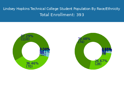 Lindsey Hopkins Technical College 2025 Student Population by Gender and Race chart