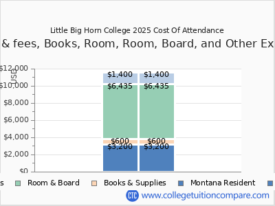 Little Big Horn College 2025 COA (cost of attendance) chart