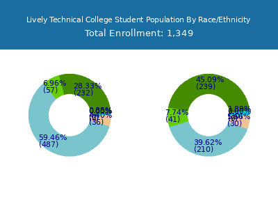 Lively Technical College 2025 Student Population by Gender and Race chart