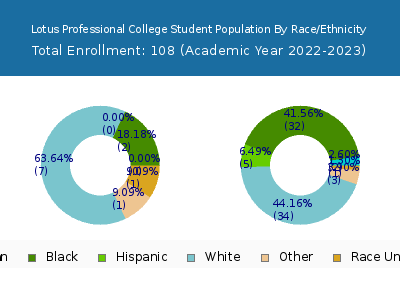 Lotus Professional College 2023 Student Population by Gender and Race chart