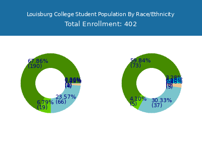 Louisburg College 2025 Student Population by Gender and Race chart