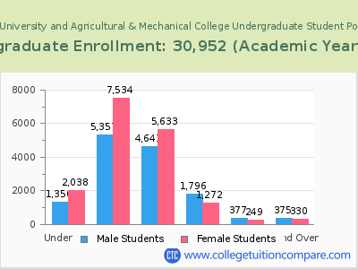 Louisiana State University and Agricultural & Mechanical College 2023 Undergraduate Enrollment by Age chart