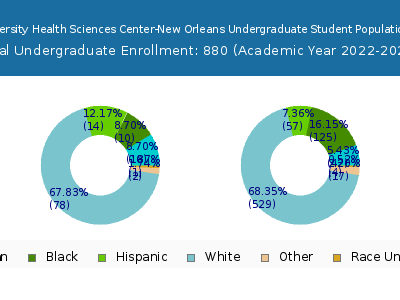 Louisiana State University Health Sciences Center-New Orleans 2023 Undergraduate Enrollment by Gender and Race chart