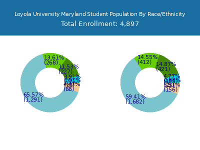 Loyola University Maryland 2025 Student Population by Gender and Race chart