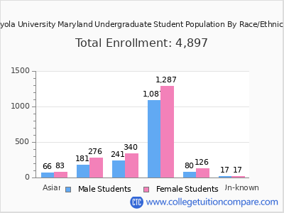 Loyola University Maryland 2025 Undergraduate Enrollment by Gender and Race chart
