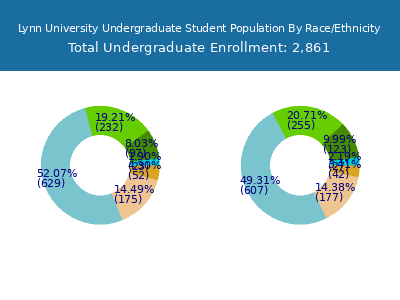 Lynn University 2025 Undergraduate Enrollment by Gender and Race chart