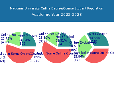 Madonna University 2023 Online Student Population chart