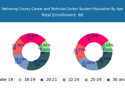Mahoning County Career and Technical Center 2024 Student Population Age Diversity Pie chart