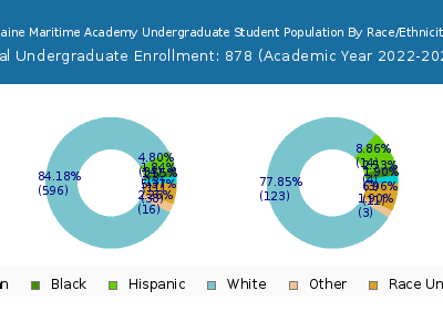 Maine Maritime Academy 2023 Undergraduate Enrollment by Gender and Race chart
