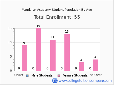 Mandalyn Academy 2025 Student Population by Age chart