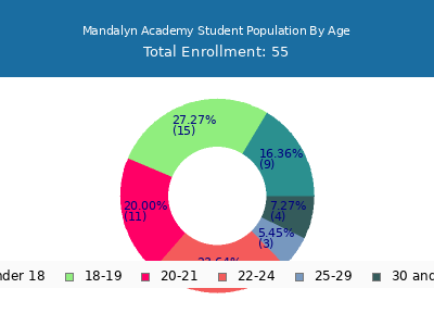 Mandalyn Academy 2025 Student Population Age Diversity Pie chart
