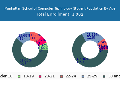 Manhattan School of Computer Technology 2024 Student Population Age Diversity Pie chart