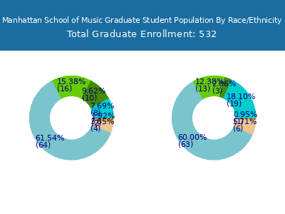 Manhattan School of Music 2025 Graduate Enrollment by Gender and Race chart