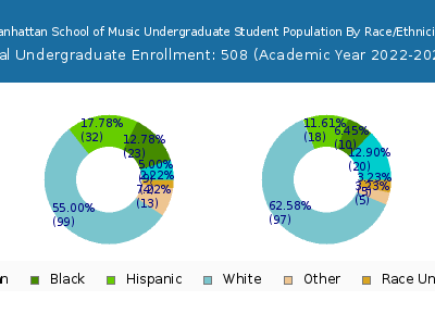 Manhattan School of Music 2023 Undergraduate Enrollment by Gender and Race chart