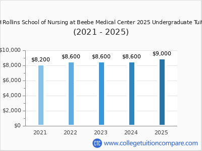 Margaret H Rollins School of Nursing at Beebe Medical Center 2025 undergraduate tuition chart