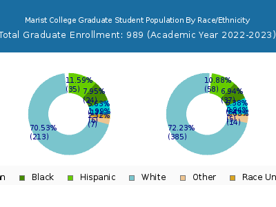 Marist College 2023 Graduate Enrollment by Gender and Race chart