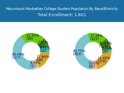 Marymount Manhattan College 2025 Student Population by Gender and Race chart