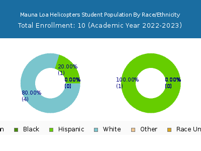 Mauna Loa Helicopters 2023 Student Population by Gender and Race chart
