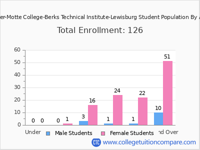 Miller-Motte College-Berks Technical Institute-Lewisburg 2024 Student Population by Age chart