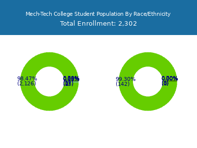 Mech-Tech College 2025 Student Population by Gender and Race chart