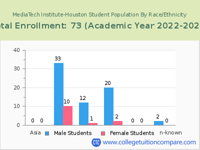 MediaTech Institute-Houston 2023 Student Population by Gender and Race chart