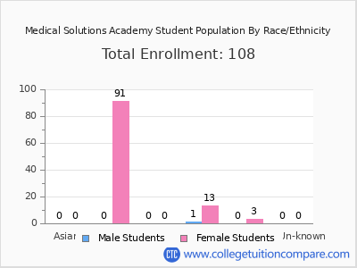 Medical Solutions Academy 2025 Student Population by Gender and Race chart