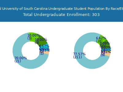 Medical University of South Carolina 2025 Undergraduate Enrollment by Gender and Race chart