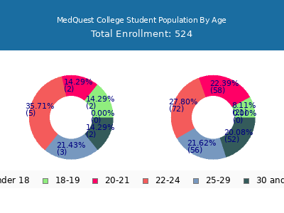 MedQuest College 2024 Student Population Age Diversity Pie chart