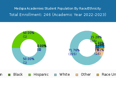 Medspa Academies 2023 Student Population by Gender and Race chart