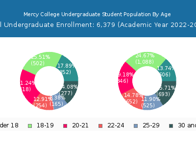 Mercy College 2023 Undergraduate Enrollment Age Diversity Pie chart