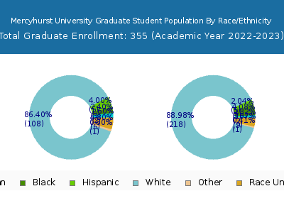 Mercyhurst University 2023 Graduate Enrollment by Gender and Race chart