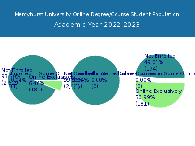 Mercyhurst University 2023 Online Student Population chart