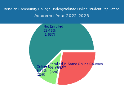 Meridian Community College 2023 Online Student Population chart