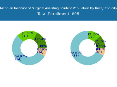 Meridian Institute of Surgical Assisting 2025 Student Population by Gender and Race chart