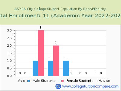 ASPIRA City College 2023 Student Population by Gender and Race chart