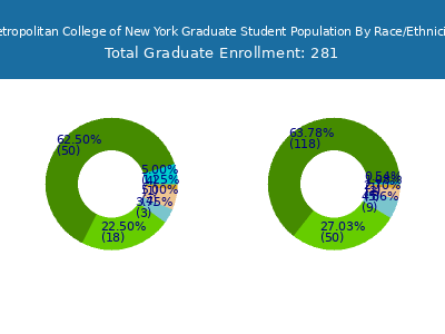 Metropolitan College of New York 2025 Graduate Enrollment by Gender and Race chart