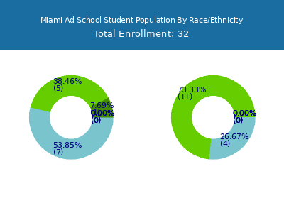 Miami Ad School 2025 Student Population by Gender and Race chart