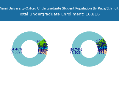Miami University-Oxford 2025 Undergraduate Enrollment by Gender and Race chart