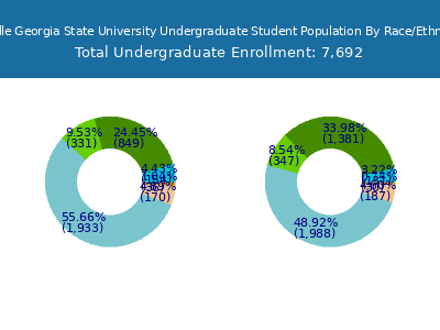 Middle Georgia State University 2025 Undergraduate Enrollment by Gender and Race chart