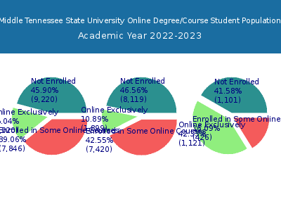 Middle Tennessee State University 2023 Online Student Population chart