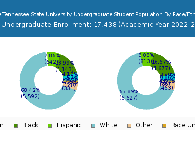 Middle Tennessee State University 2023 Undergraduate Enrollment by Gender and Race chart