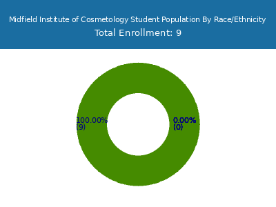 Midfield Institute of Cosmetology 2025 Student Population by Gender and Race chart