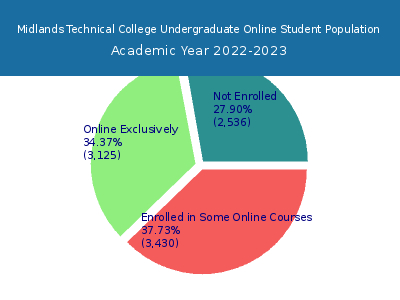 Midlands Technical College 2023 Online Student Population chart