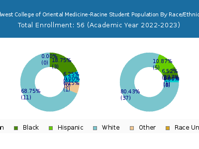 Midwest College of Oriental Medicine-Racine 2023 Student Population by Gender and Race chart