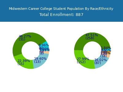 Midwestern Career College 2025 Student Population by Gender and Race chart