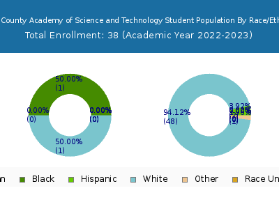 Mifflin County Academy of Science and Technology 2023 Student Population by Gender and Race chart
