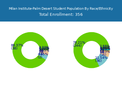 Milan Institute-Palm Desert 2025 Student Population by Gender and Race chart