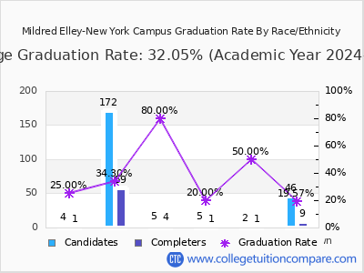 Mildred Elley-New York Campus graduation rate by race